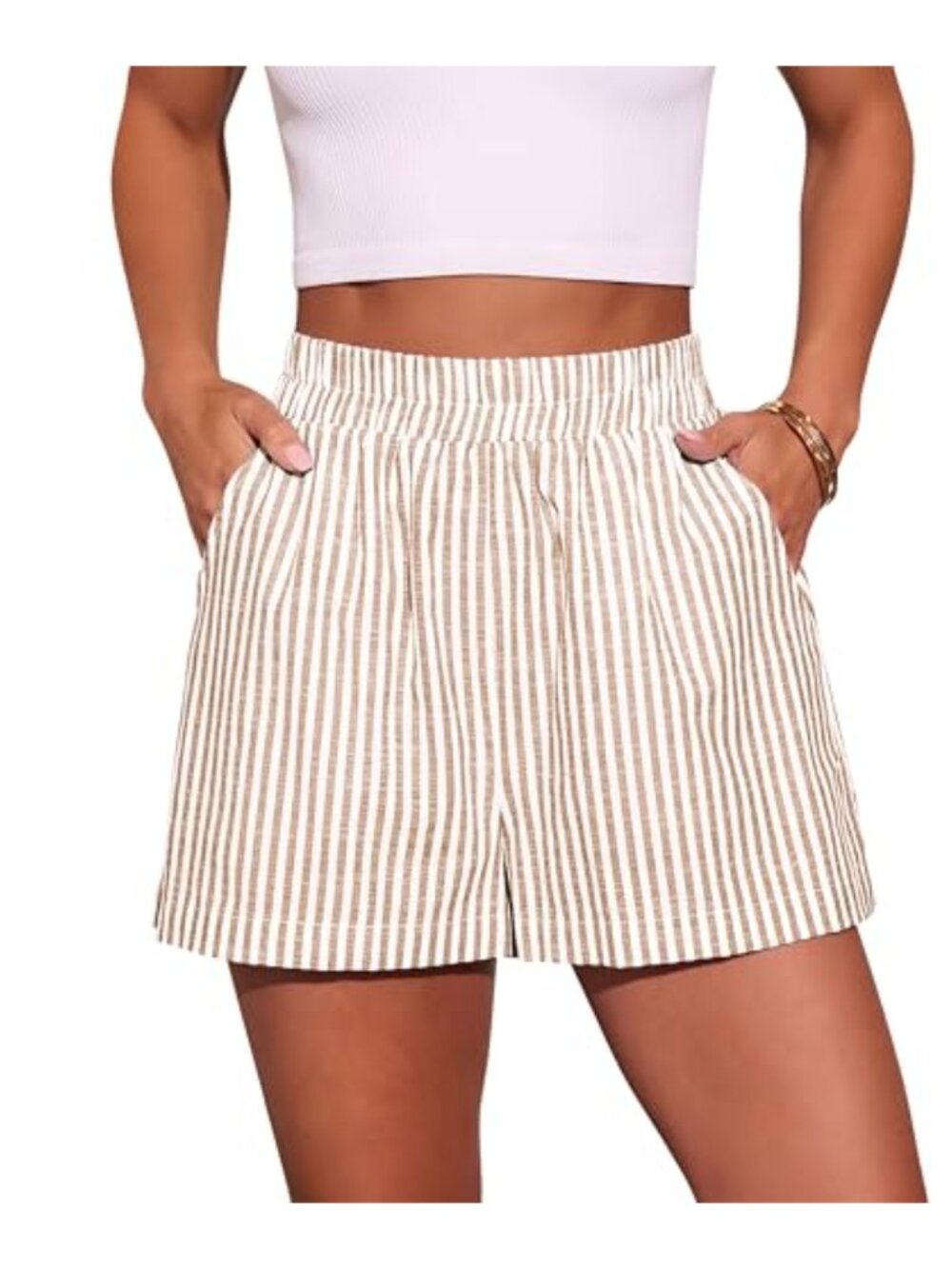 Striped Boxer Shorts Cotton Blend Elastic Waist Lounge Pajama Bottoms